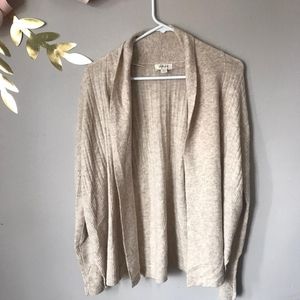 Style & Co Open Cardigan Mixed Knit Cream M